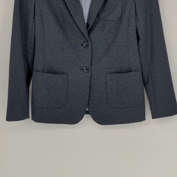 Talbots Women's Blue Twill Piqué Stretch Knit Aberdeen Blazer Jacket Size 4 - Picture 3 of 15